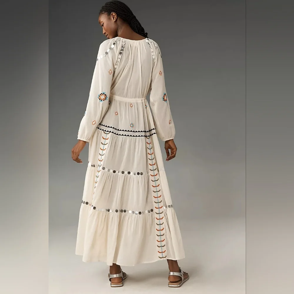 NWT Anthropologie Boho Embellished Kaftan - Picture 4 of 8